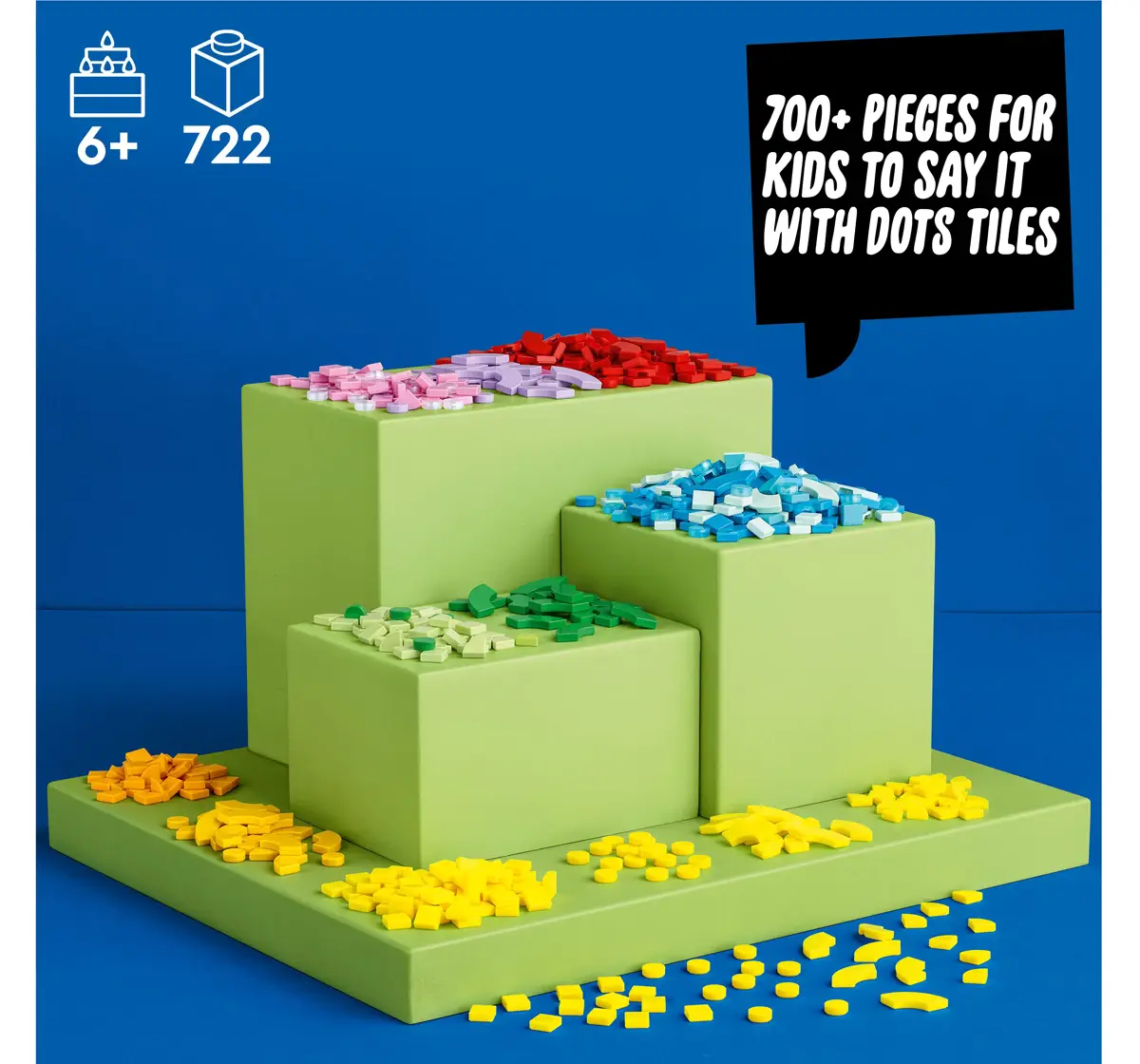 LEGO DOTS Lots of DOTS  Lettering 41950 DIY Craft Decoration Kit (722 Pieces), 6Y+