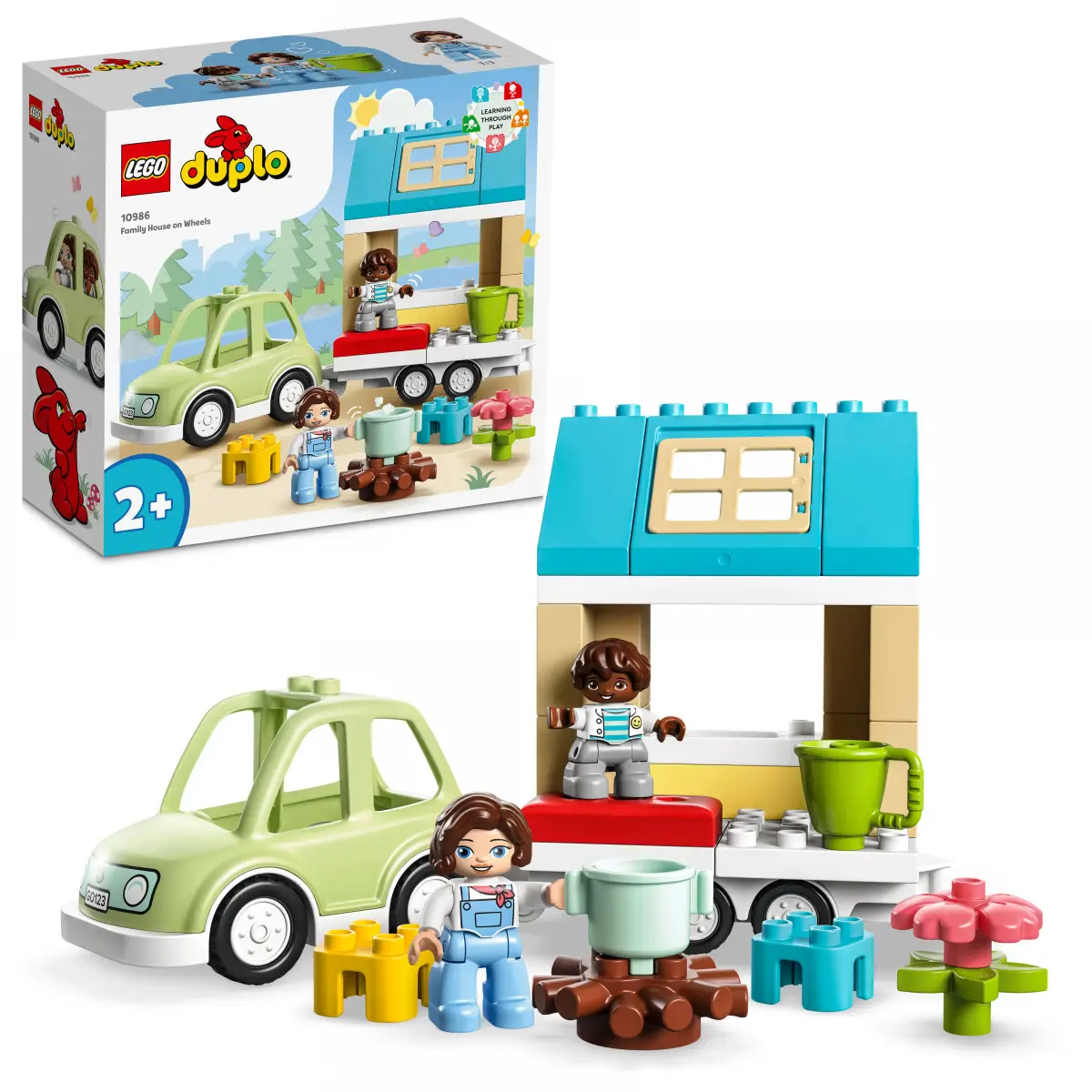 LEGO DUPLO Town Family House on Wheels Building Toy Set, 31 Pieces, Multicolour, 1Y+