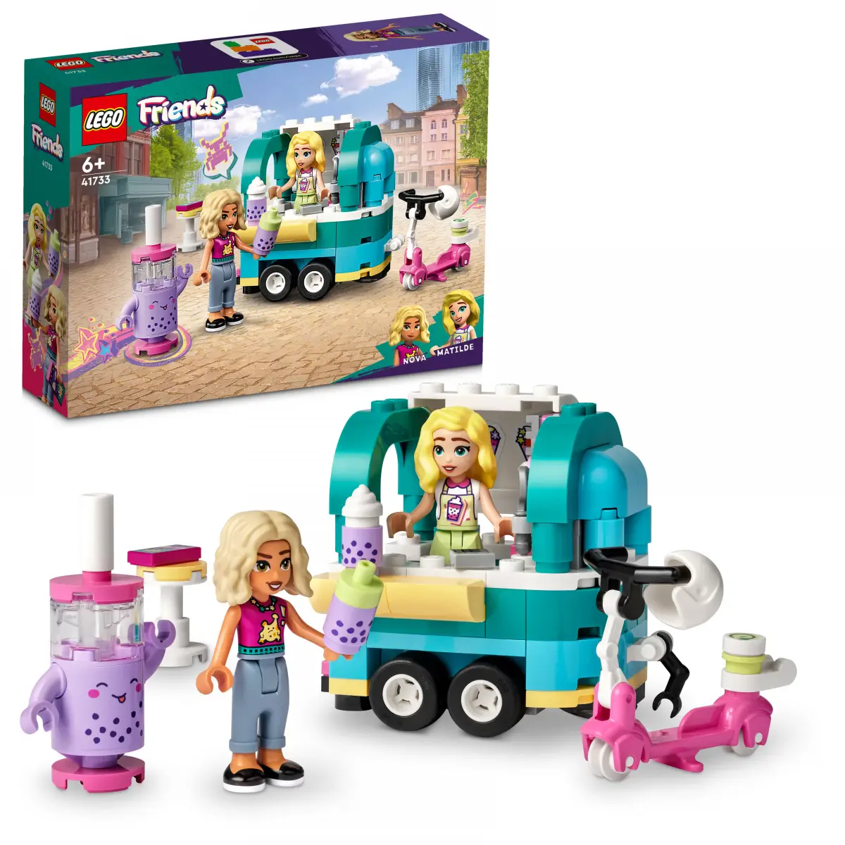 LEGO Friends Mobile Bubble Tea Shop Building Toy Set, 109 Pieces, Multicolour, 6Y+