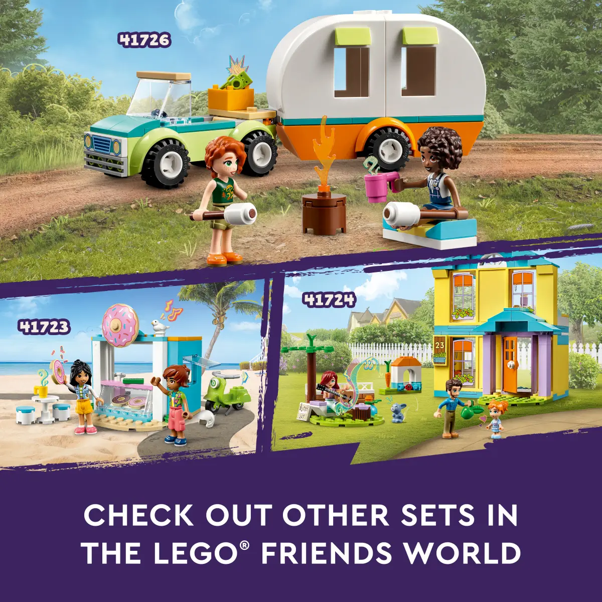 LEGO Friends Holiday Camping Trip, Building Toy Set, 87 Pieces, Multicolour 4Y+