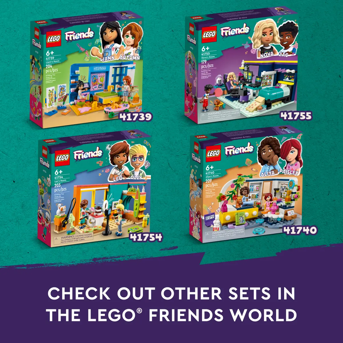 LEGO Friends Leo's Room Building Toy Set, 203 Pieces, Multicolour, 6Y+