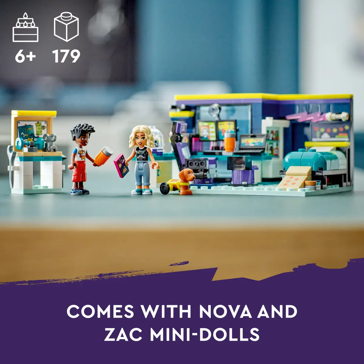 LEGO Friends Nova's Room Building Toy Set, 179 Pieces, Multicolour, 6Y+