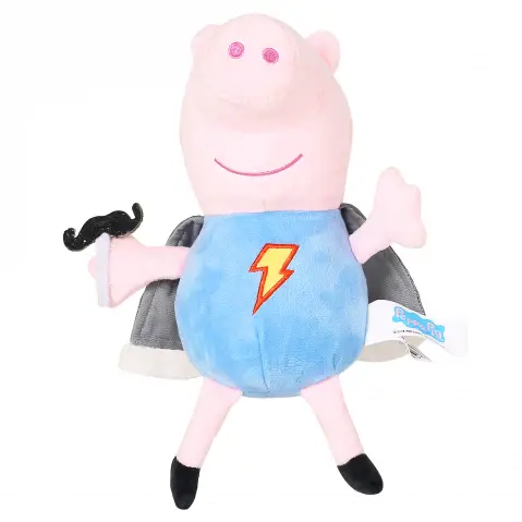 Peppa Pig Soft Toys for Kids, George with Bolt, 30cm, 18M+, Multicolour