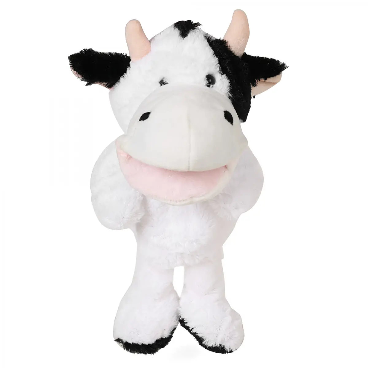 Hamleys Pugs & Play Cow Talking Hand Puppet, 3Y+, Black & White