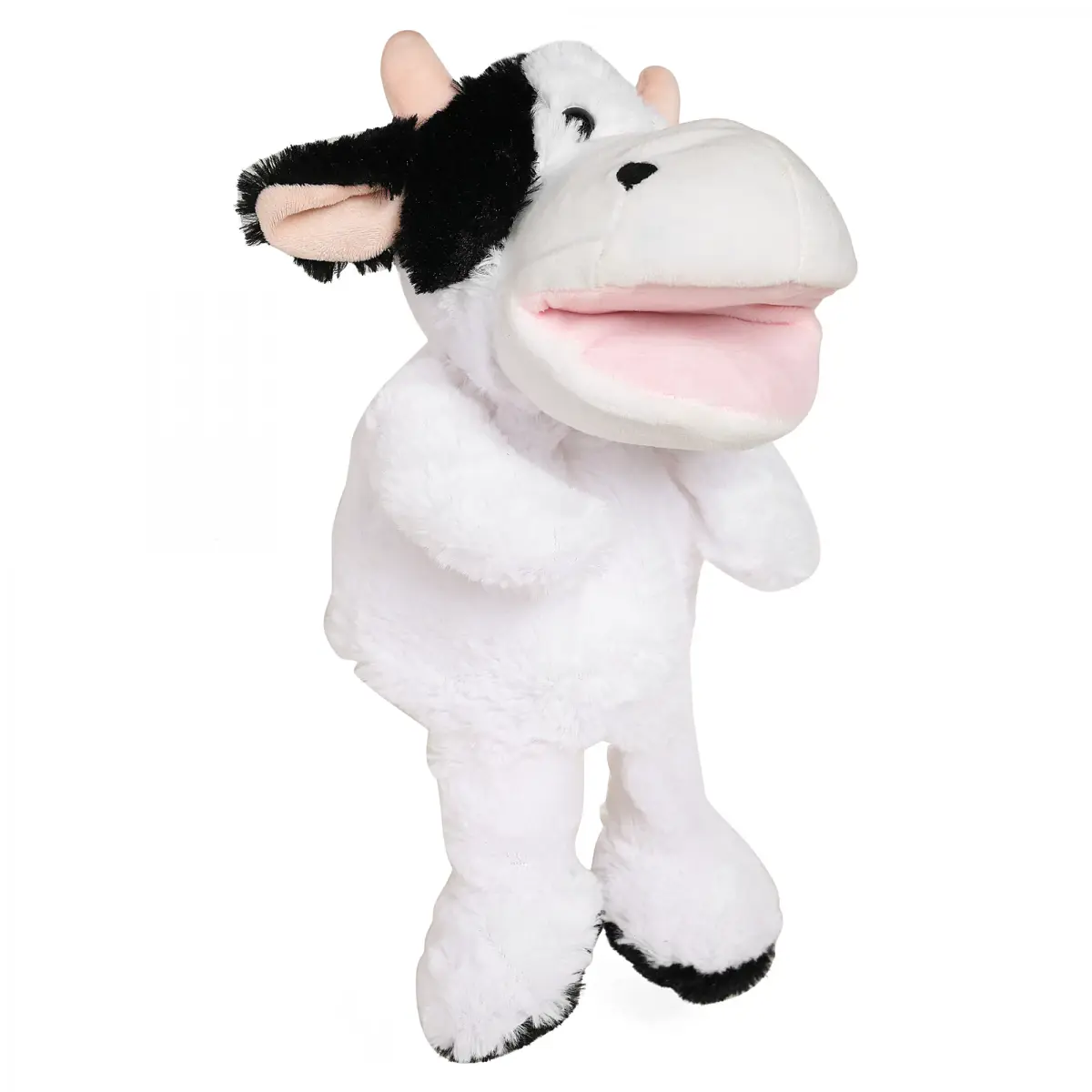 Hamleys Pugs & Play Cow Talking Hand Puppet, 3Y+, Black & White