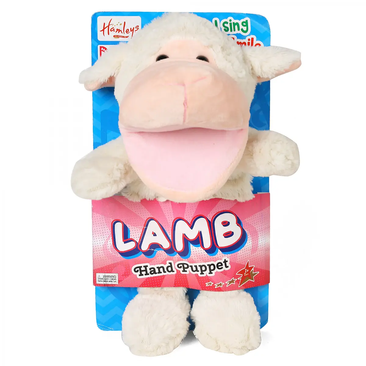 Hamleys Pugs & Play Lamb Talking Hand Puppet, 3Y+, Pink