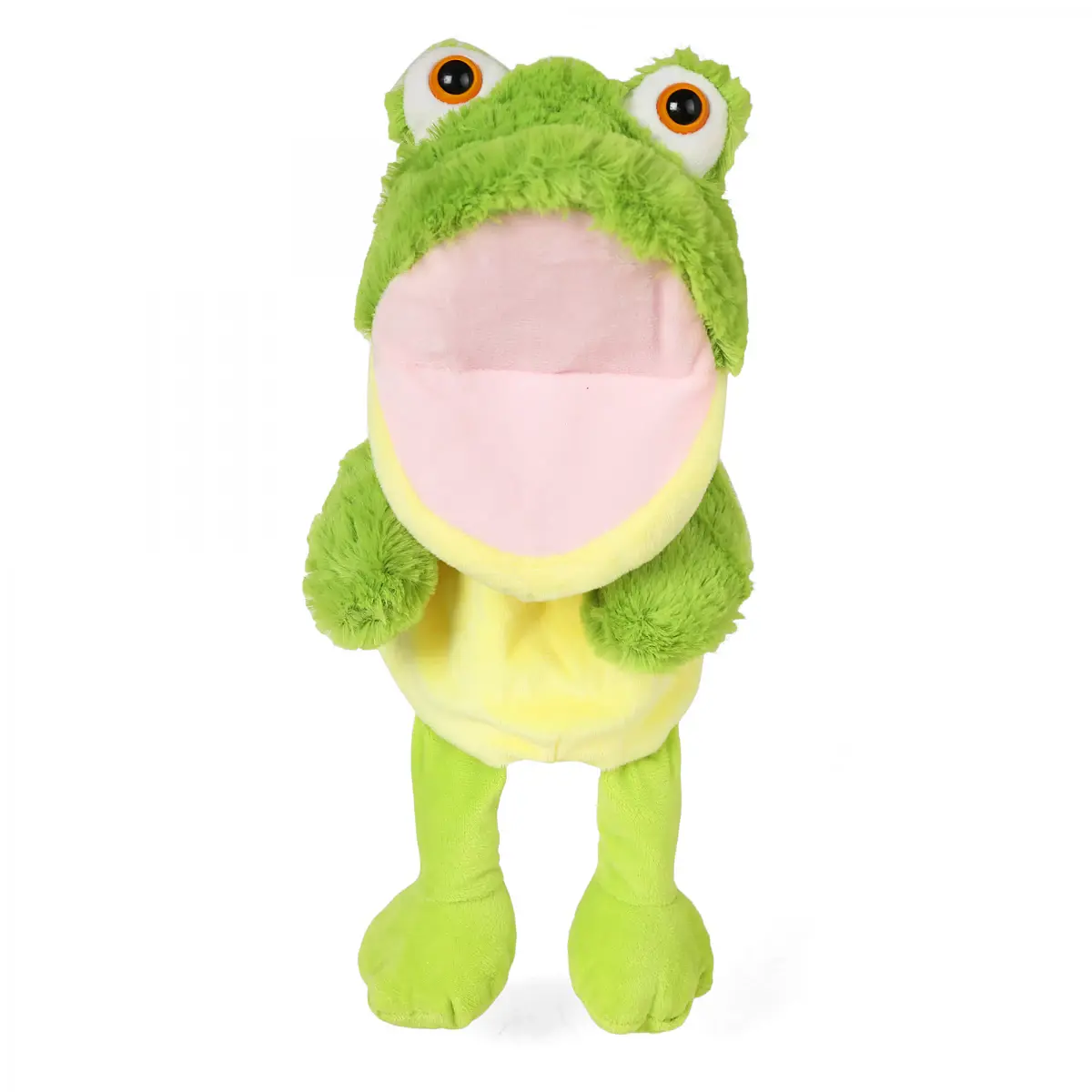 Hamleys Pugs & Play Frog Talking Hand Puppet, 3Y+, Green
