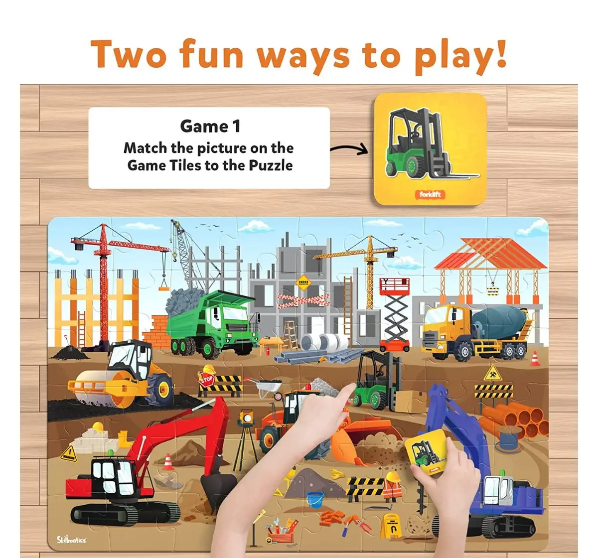Skillmatics Floor Puzzle & Game - Piece & Play Construction Site, Jigsaw Puzzle, Kids for 3Y+, Multicolour