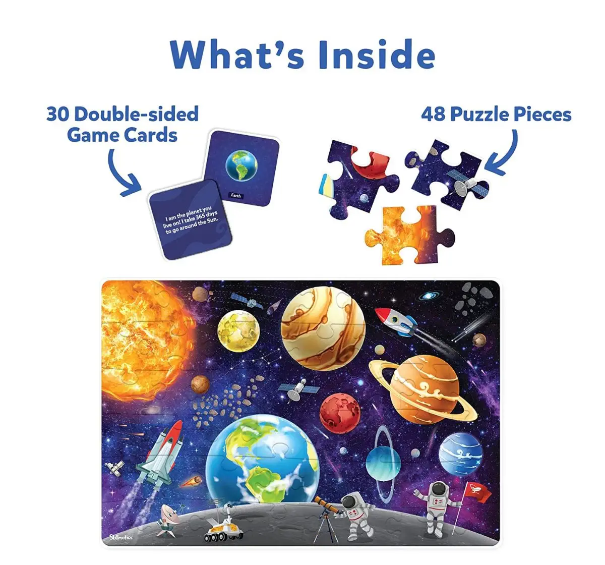 Skillmatics Floor Puzzle & Game - Piece & Play Up in Space, Jigsaw Puzzle, Kids for 3Y+, Multicolour