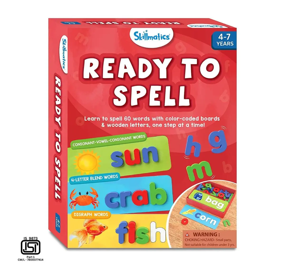 Skillmatics Ready to Spell - Educational Toy for Preschoolers, Stage-Based Learning to Improve Vocabulary & Spelling, Gifts for Ages 4 to 7, Multicolour