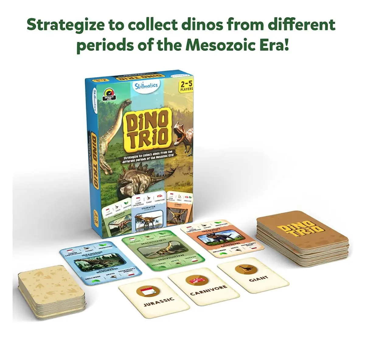 Skillmatics Ultimate Dinosaur Game Box - 3 Family Friendly Games in 1, Perfect for Kids Ages 5 and Up, Multicolour