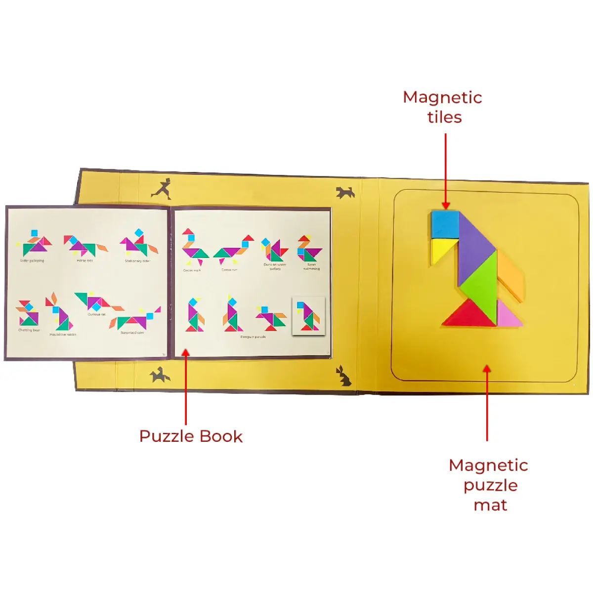 Toykraftt Magnetic Tangram Junior, Multicolour, 5Y+