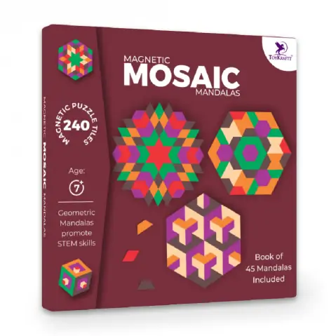 Toykraftt Mandala Mosaics Magnetic Mind Game Mandala Art Kit Multicolour, 7Y+