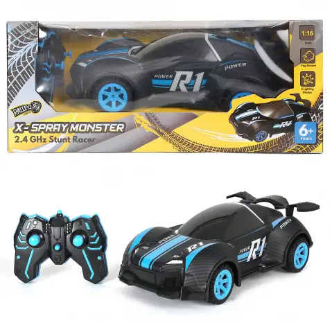 Ralleyz X-Spray Monster Stunt Racer, Remote Control Toys for Kids, 6Y+, Blue