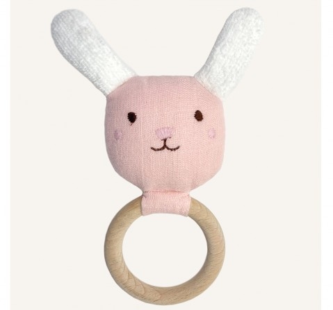 Abracadabra Organics Collectible Teether, Sensory Exploration and Teething Relief with Easy to Hold Handles, 0Y+ Bunny