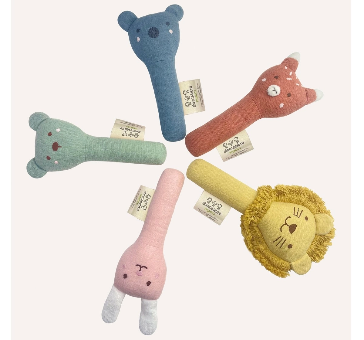 Abracadabra Organics Collectible Face Rattle 0Y+ Pink