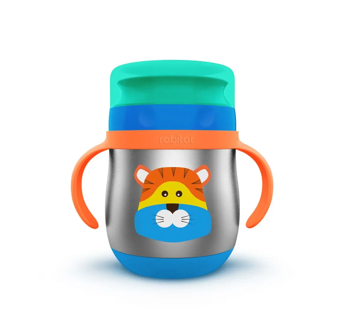 Rabitat First Step 360 Degree Training Cup Big Cat  360 ml For Kids of Age 6M+, Multicolour
