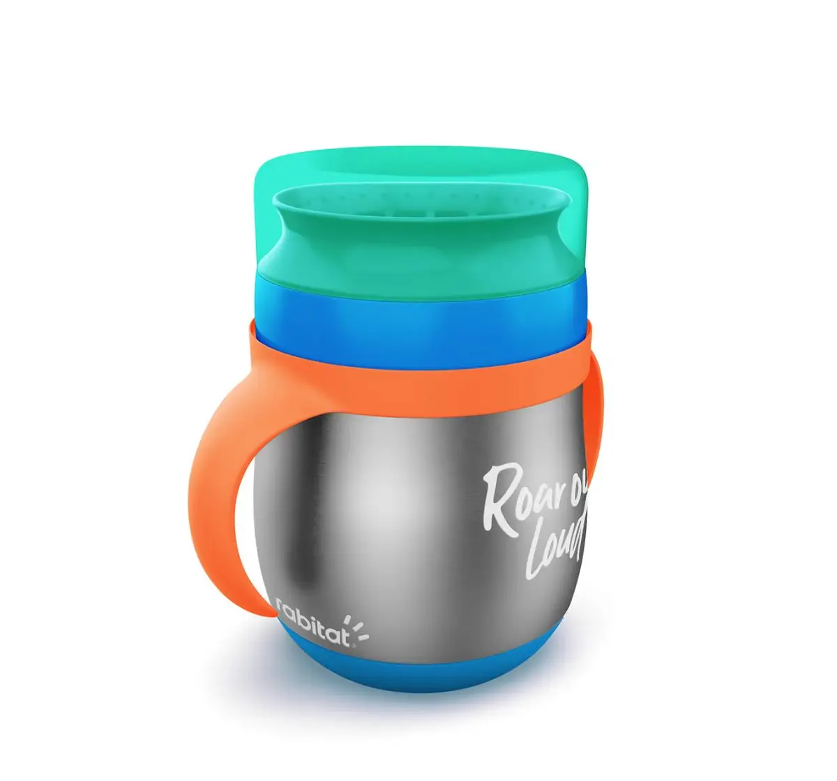 Rabitat First Step 360 Degree Training Cup Big Cat  360 ml For Kids of Age 6M+, Multicolour