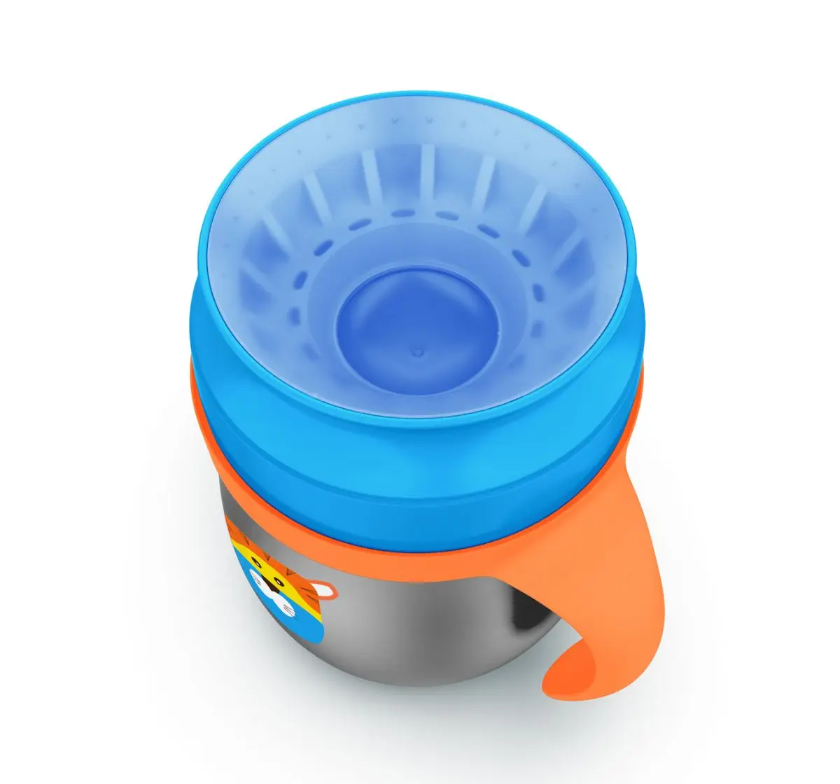 Rabitat First Step 360 Degree Training Cup Big Cat  360 ml For Kids of Age 6M+, Multicolour