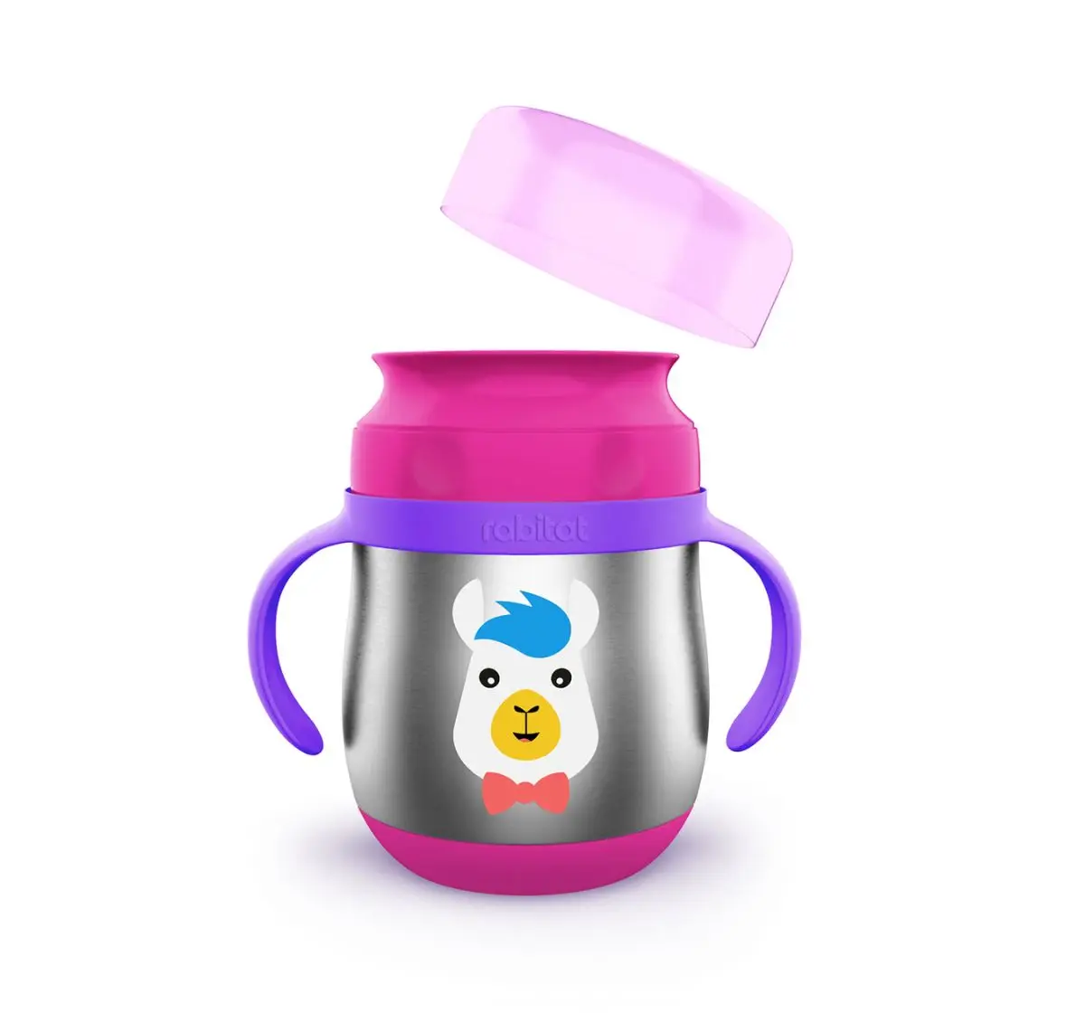 Rabitat First Step 360 Degree Training Cup Llama Mia 360 ml For Kids of Age 6M+, Multicolour