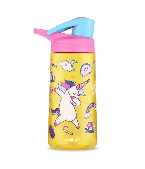 Rabitat Flip Lock Tritan Water Bottle Sizzle 550 ml For Kids of Age 3Y+, Multicolour