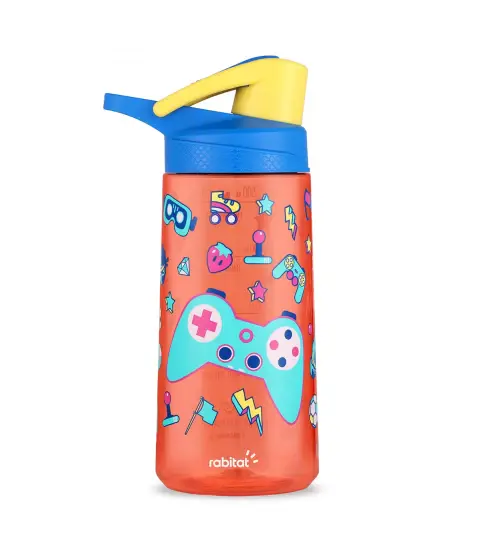 Rabitat Flip Lock Tritan Water Bottle Sparky 550 ml For Kids of Age 3Y+, Multicolour