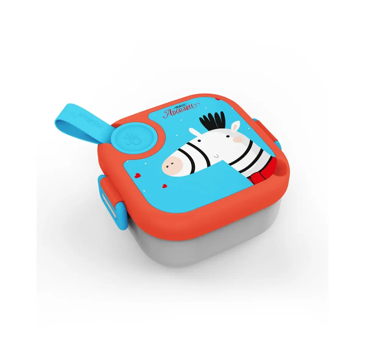 Rabitat Lunchmate Mini Stainless Steel Lunch Box with Spoon Totally Adorable 500 ml For Kids of Age 3Y+, Multicolour