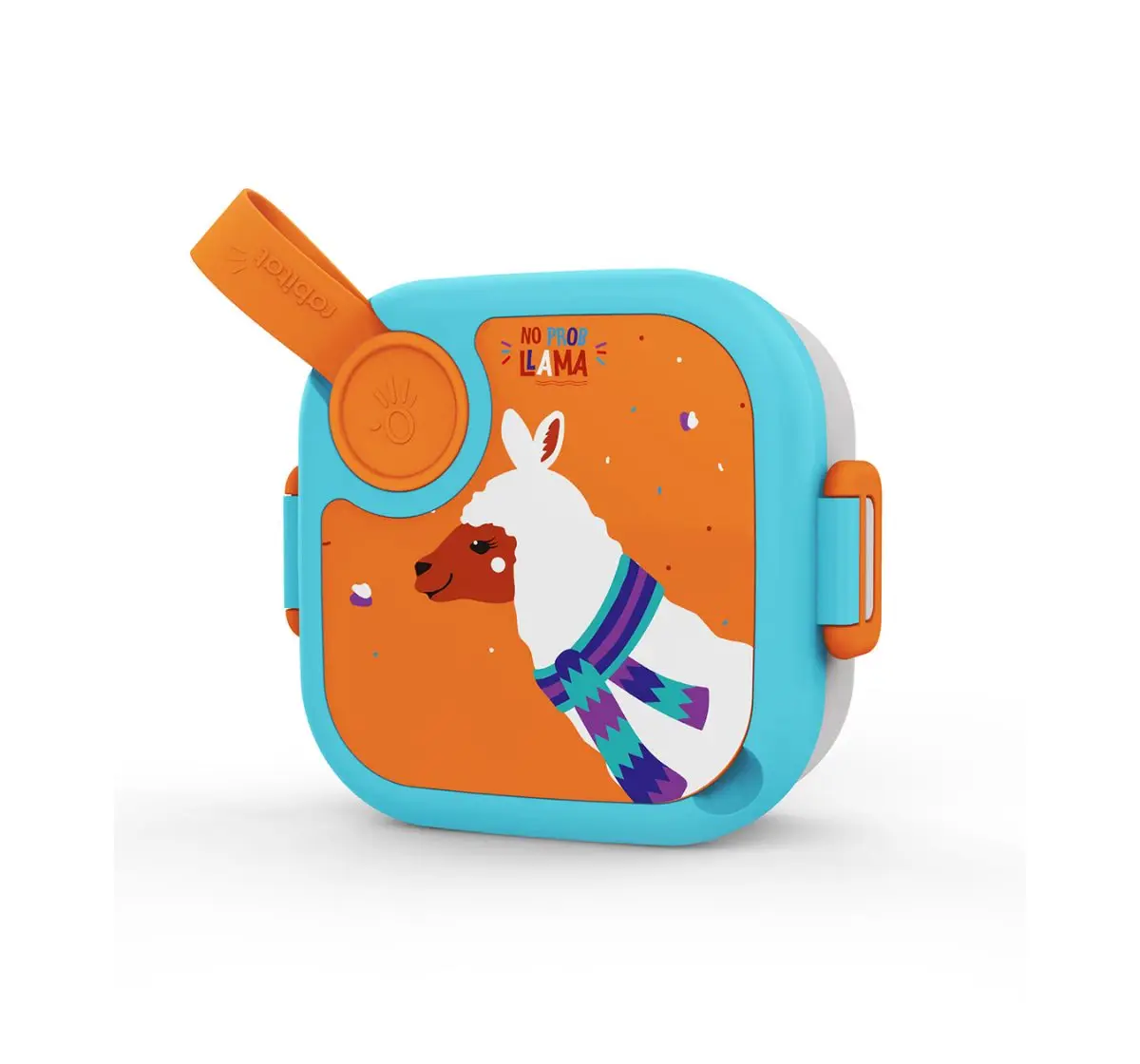Rabitat Lunchmate Mini Stainless Steel Lunch Box with Spoon No Prob Llama 500 ml For Kids of Age 3Y+, Multicolour