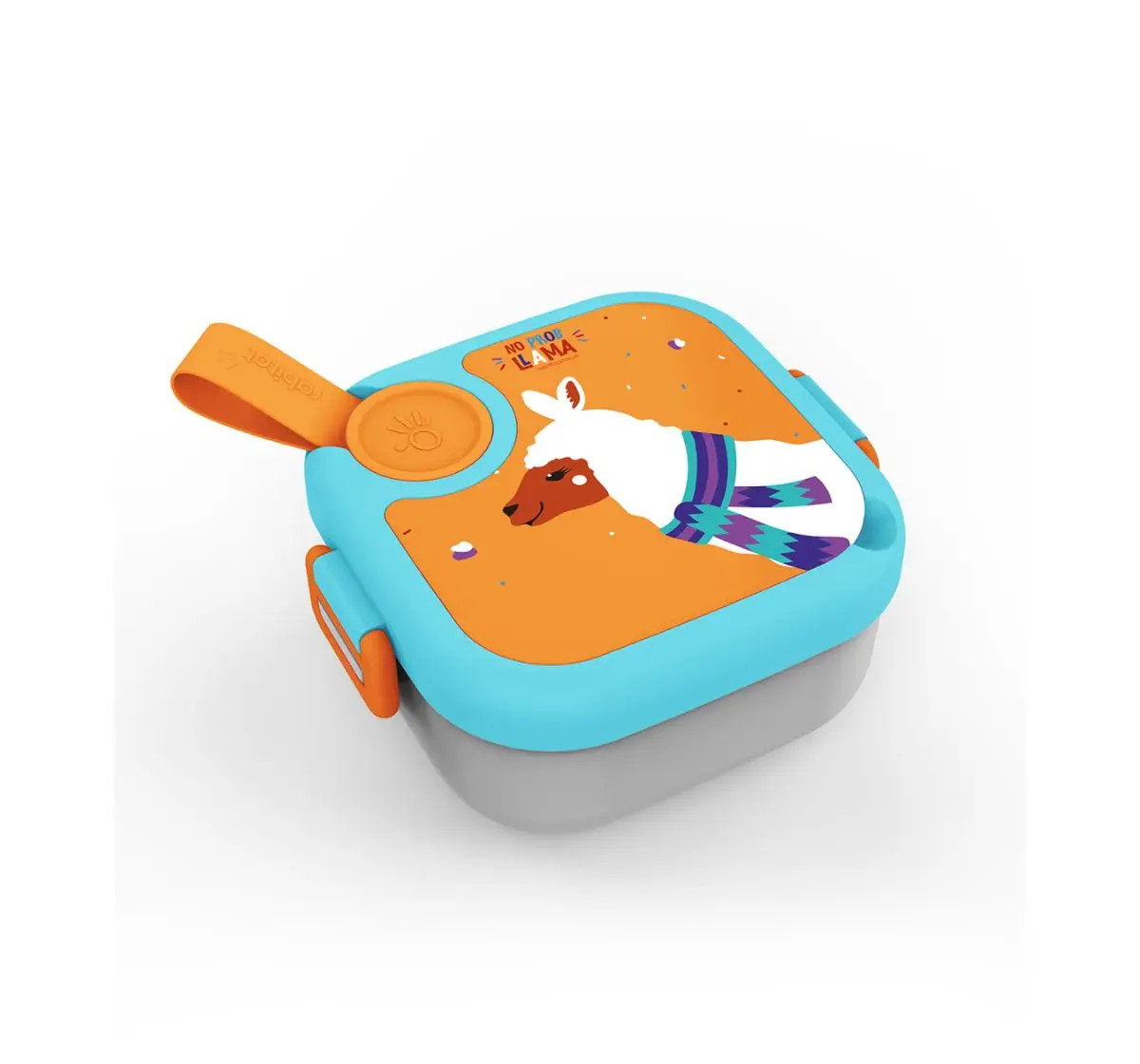 Rabitat Lunchmate Mini Stainless Steel Lunch Box with Spoon No Prob Llama 500 ml For Kids of Age 3Y+, Multicolour