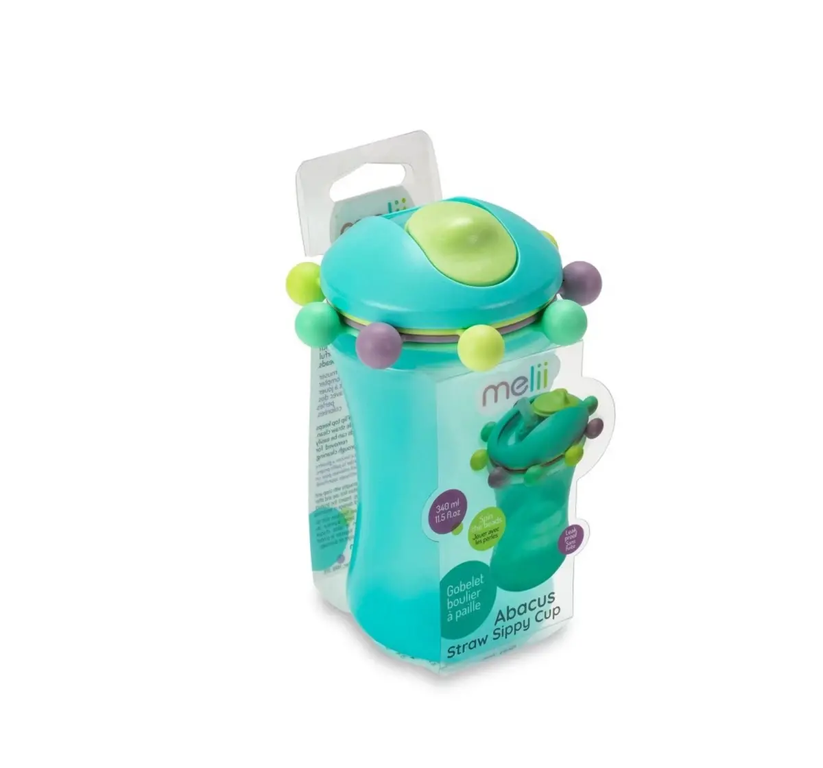 Melii Abacus Sippy Cup, 1 Pack, 340ml, Blue, 12M+