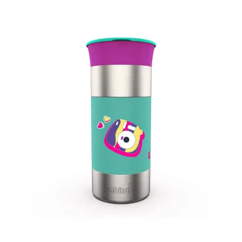 Rabitat 360 Playmate Insulated Tumbler Diva 390 ml For Kids of Age 3Y+, Multicolour