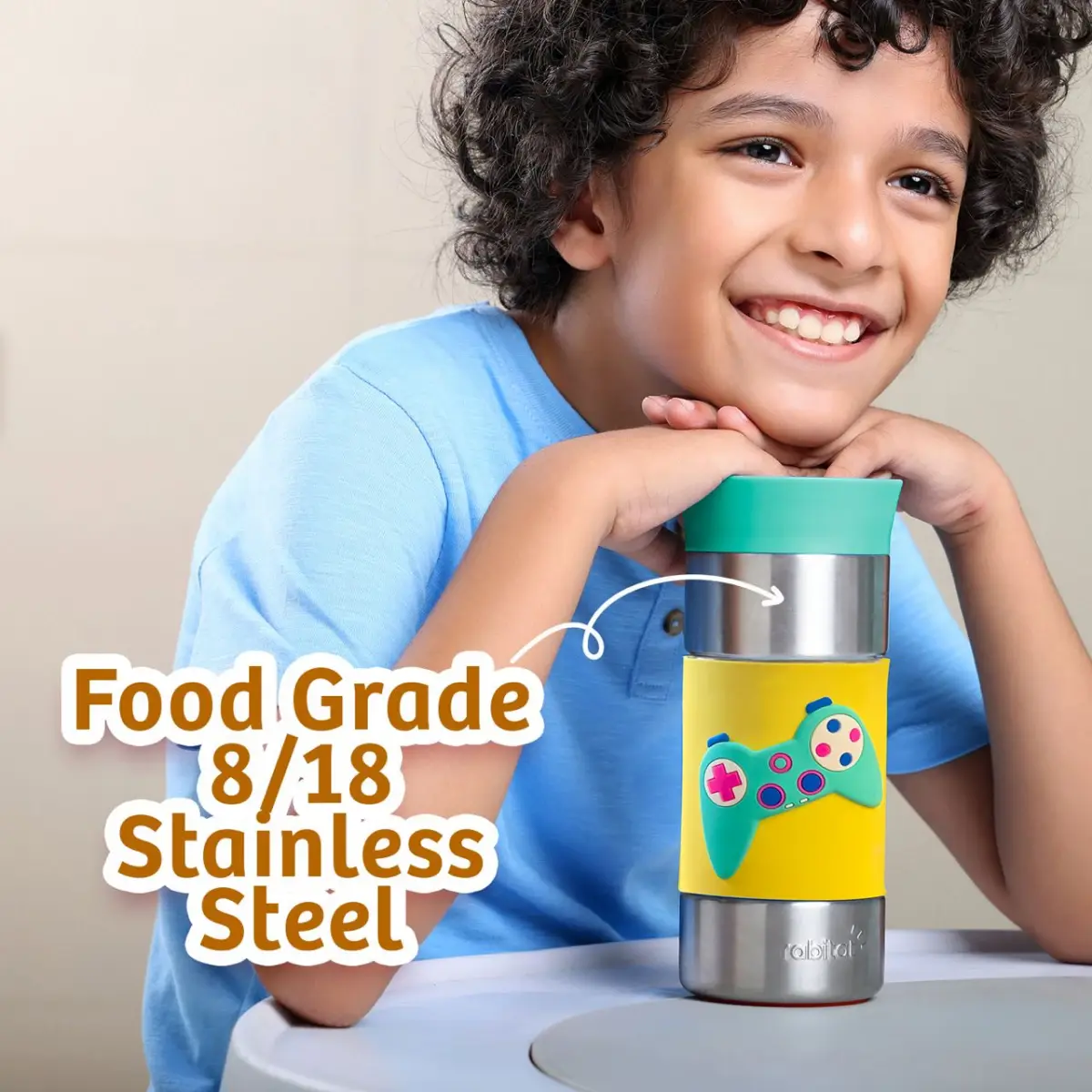 Rabitat 360 Playmate Insulated Tumbler Sparky 390 ml For Kids of Age 3Y+, Multicolour