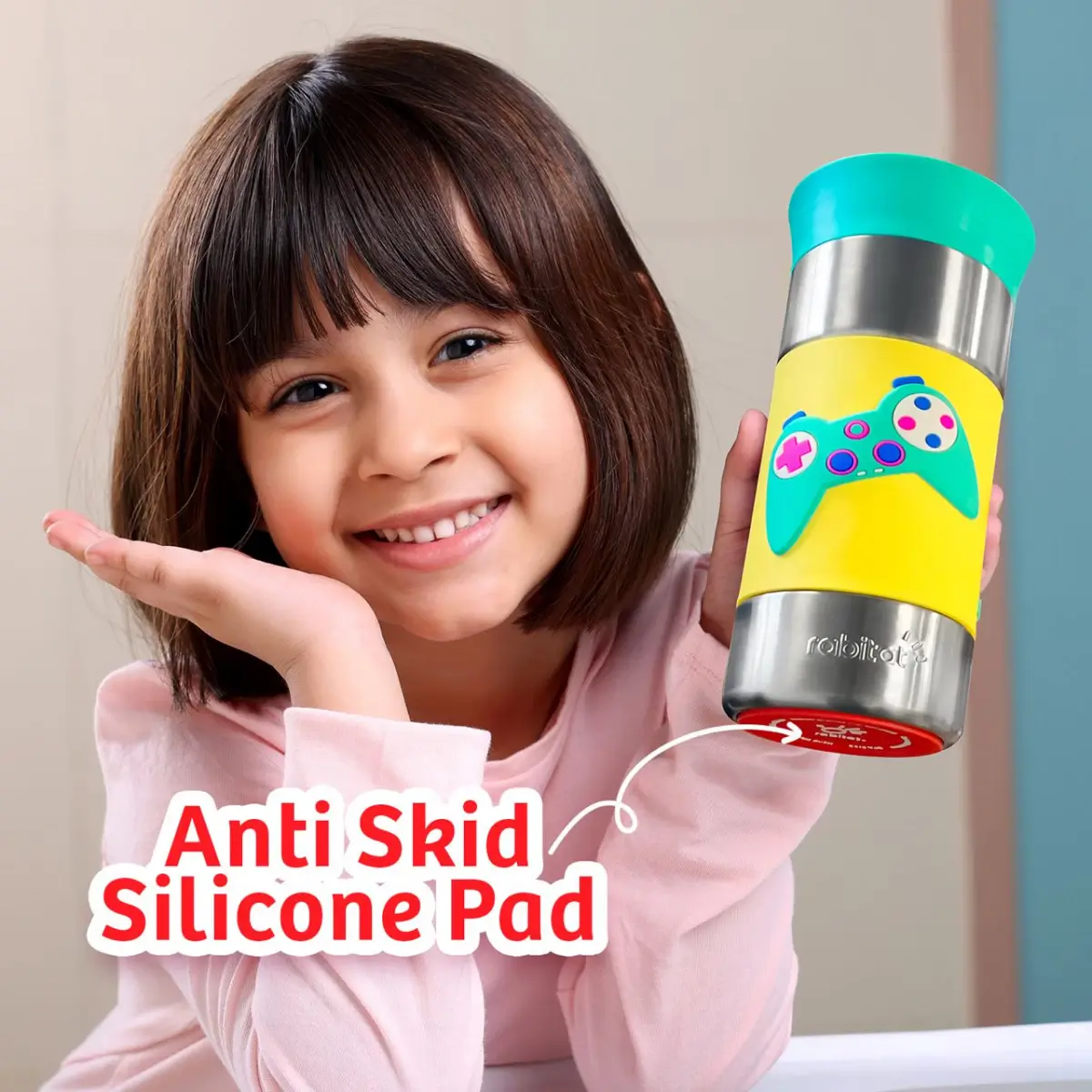 Rabitat 360 Playmate Insulated Tumbler Sparky 390 ml For Kids of Age 3Y+, Multicolour