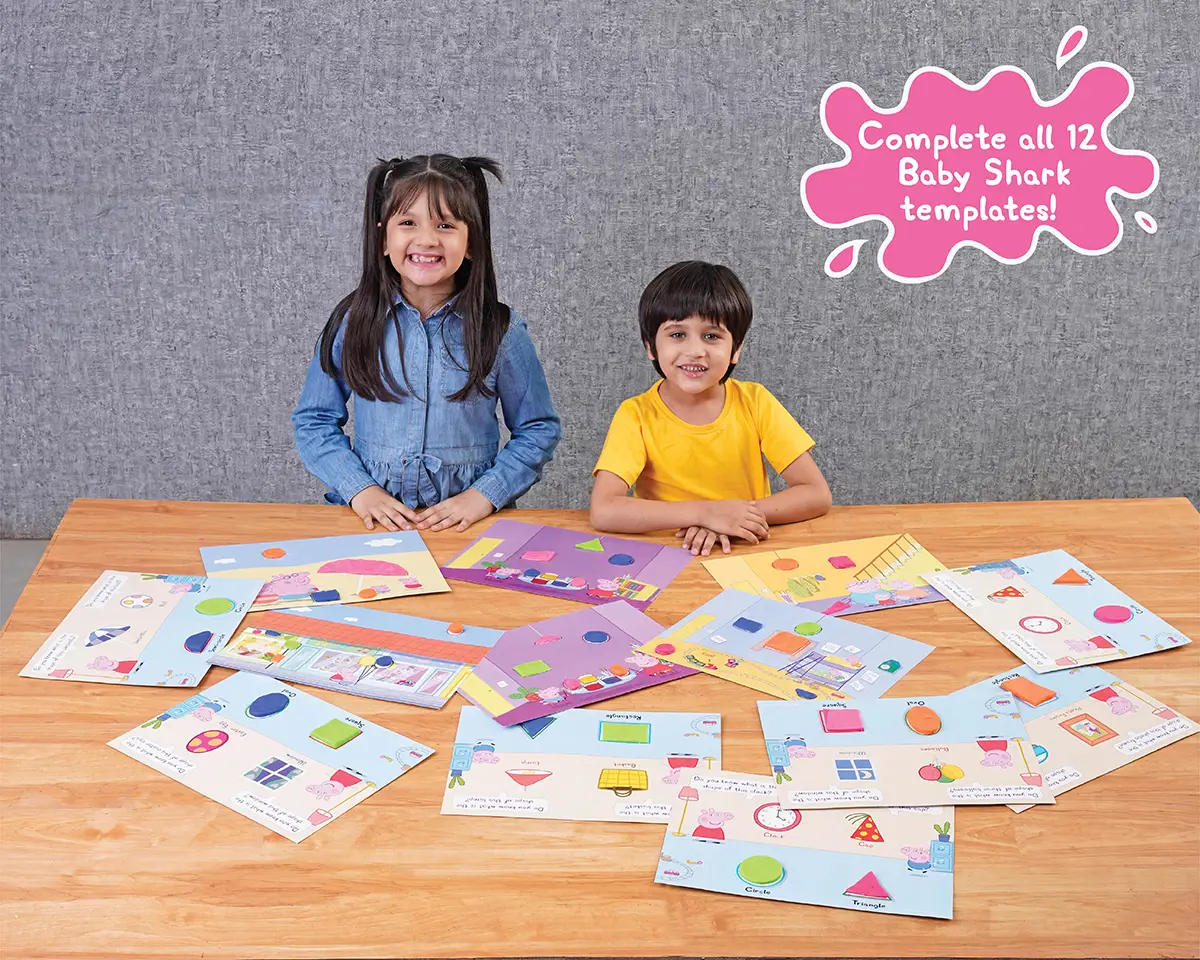 Dough Magic Peppa Pig Spot & Shape Activity Set For Kids of Age 3Y+, Multicolour