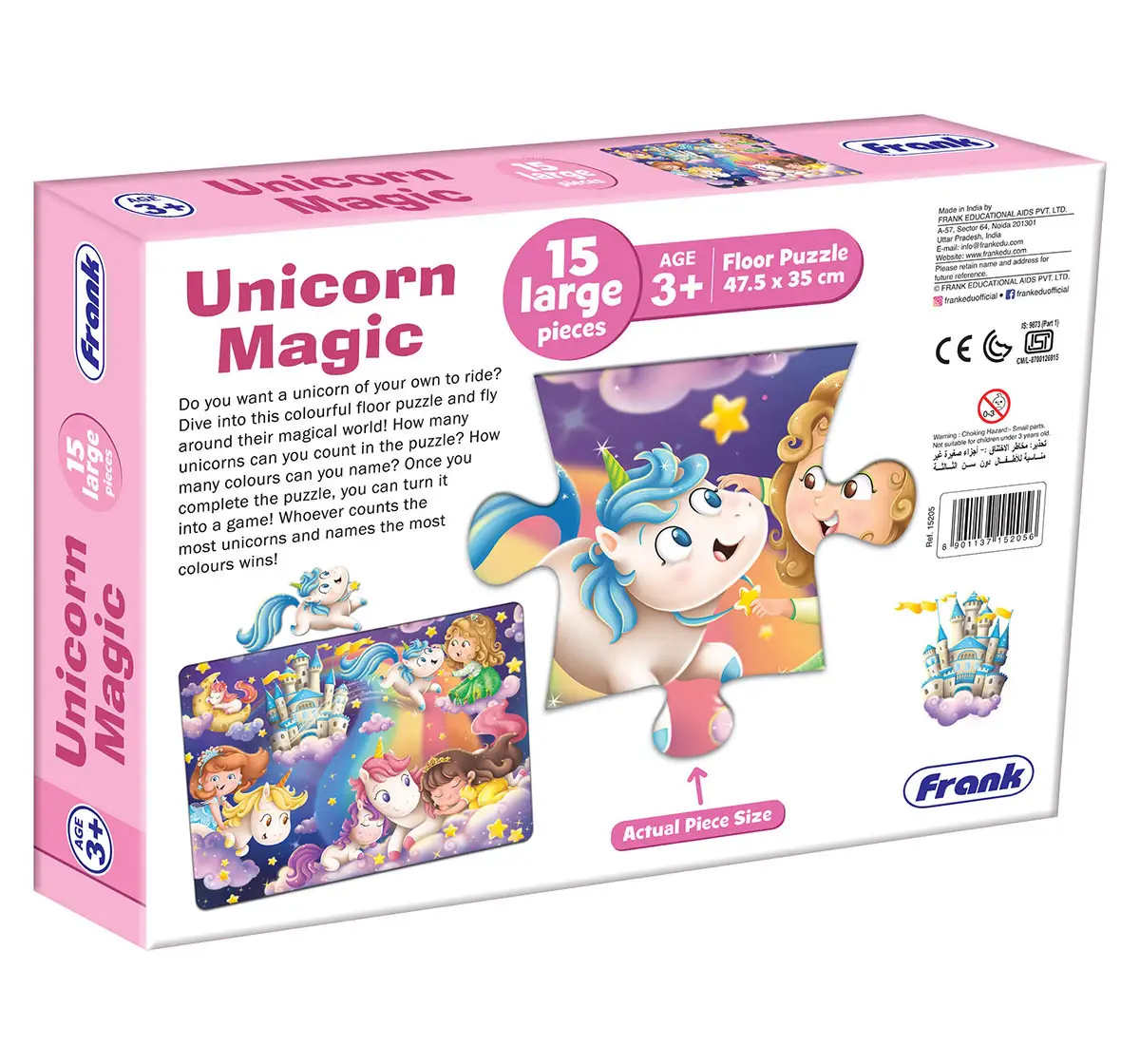 Frank Unicorn Magic, 15 Pieces Floor Puzzle, 3Y+