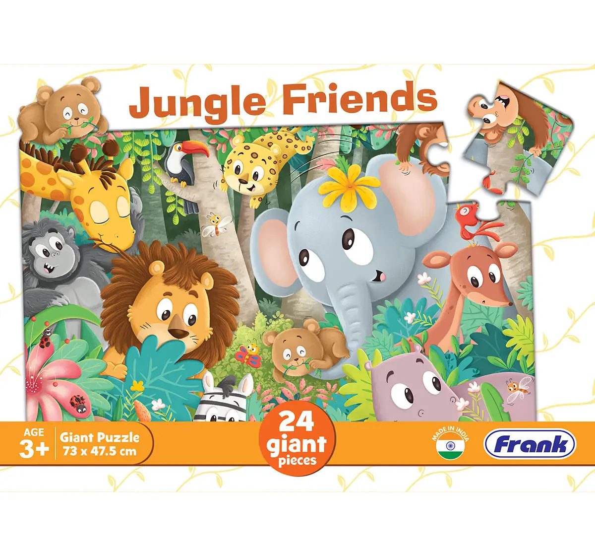 Frank Jungle Friends, 24 Pieces Giant Floor Puzzle, 3Y+