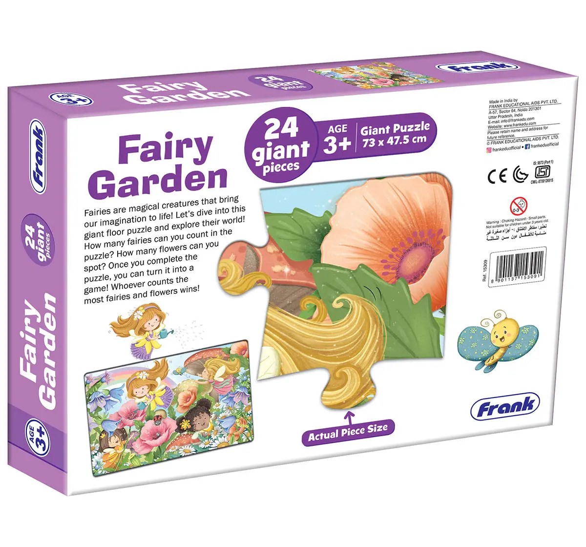 Frank Fairy Garden, 24 Pieces Giant Floor Puzzle, 3Y+