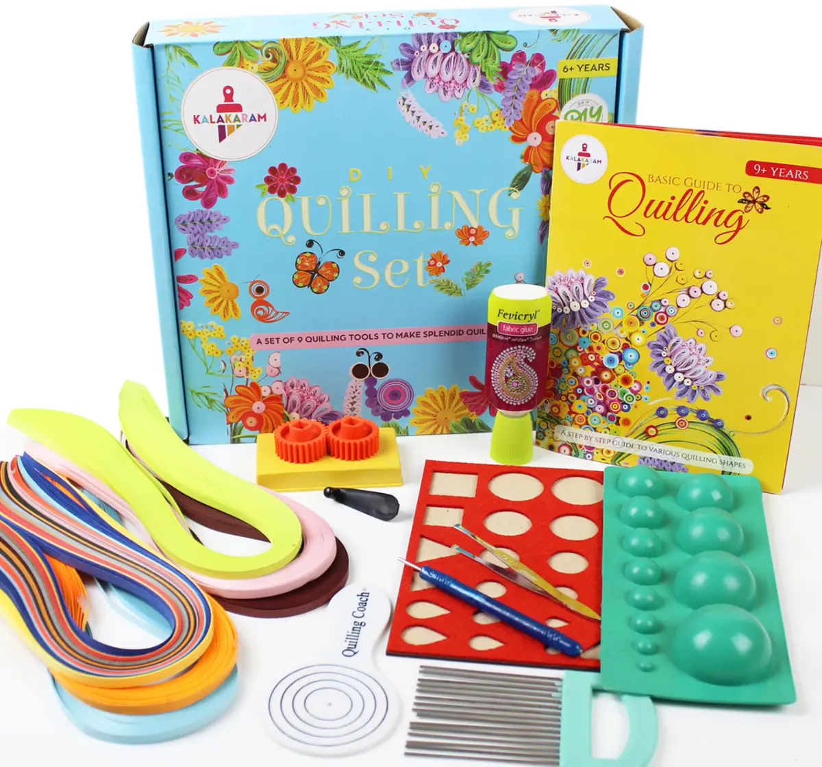 Kalakaram Quilling Craft Kit, with Paper Strips and Tools Art and Craft Kit, Paper Craft Kit for Kids, 6Y+, Multicolour