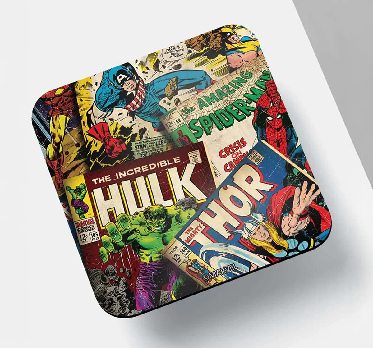 Macmerise Marvel Comics Collection Coaster Square Single, 6Y+