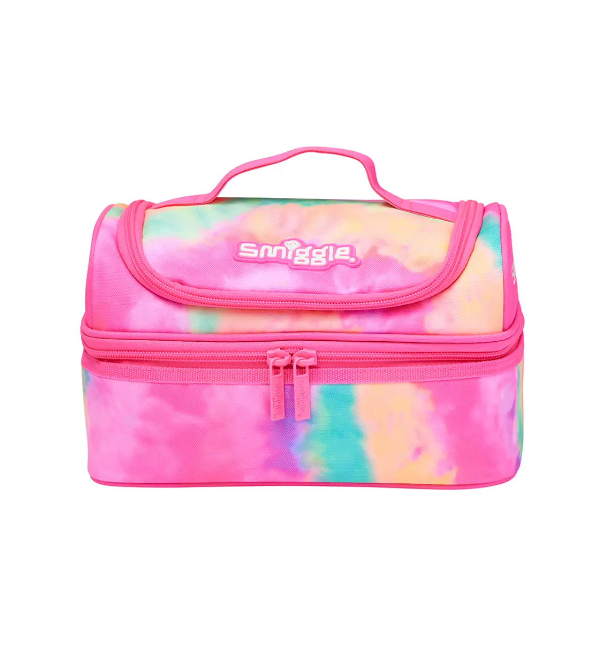 Smiggle Vivid Double Decker Lunchbox Pink, 3Y+