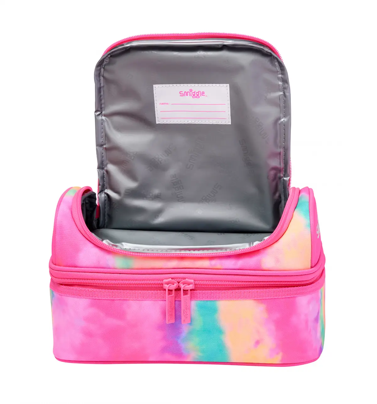 Smiggle Vivid Double Decker Lunchbox Pink, 3Y+