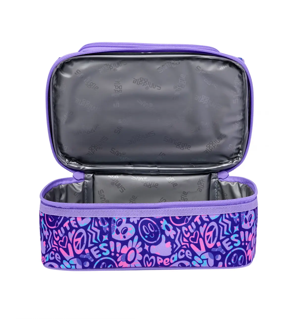 Smiggle Vivid Double Decker Lunchbox Lilac, 3Y+