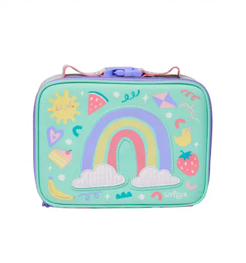 Smiggle Glide Teeny Tiny Square Lunchbox Mid Blue, 3Y+