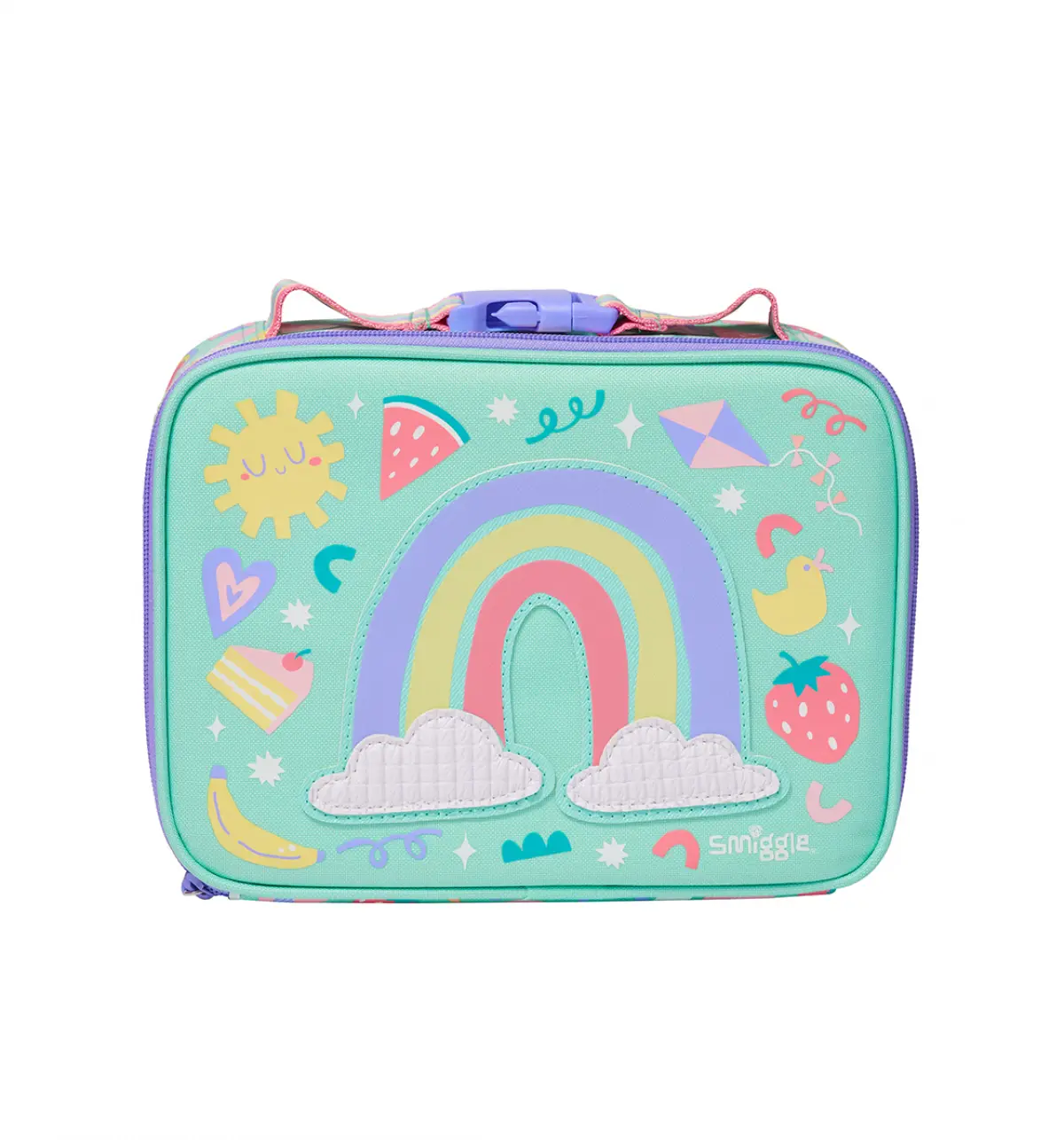 Smiggle Glide Teeny Tiny Square Lunchbox Mid Blue, 3Y+