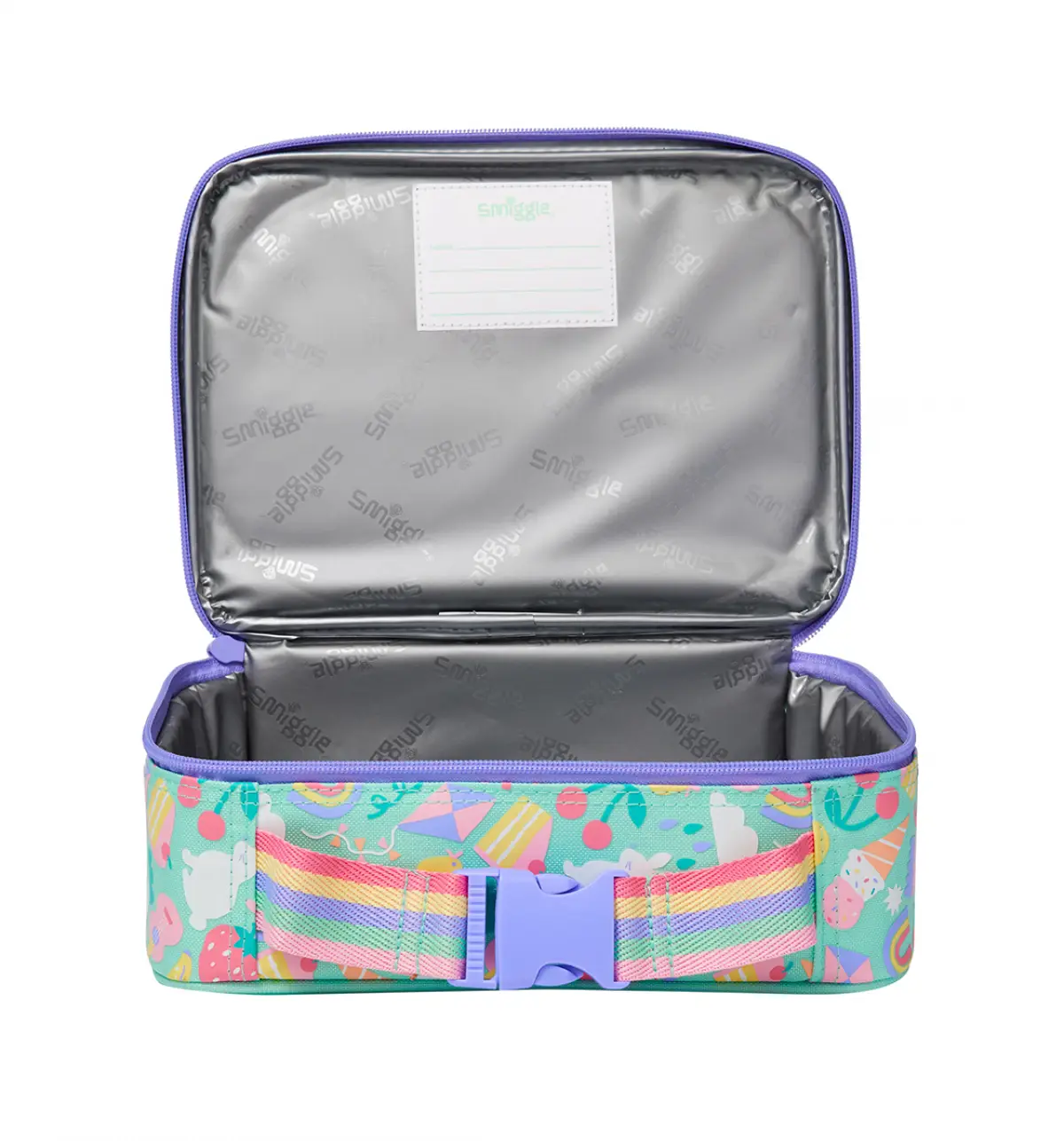 Smiggle Glide Teeny Tiny Square Lunchbox Mid Blue, 3Y+