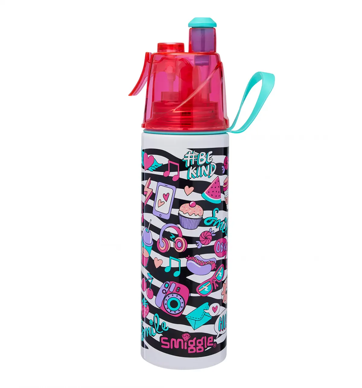 Smiggle Mist Spritz Insulated Steel Drink Bottle 500ML White, 3Y+