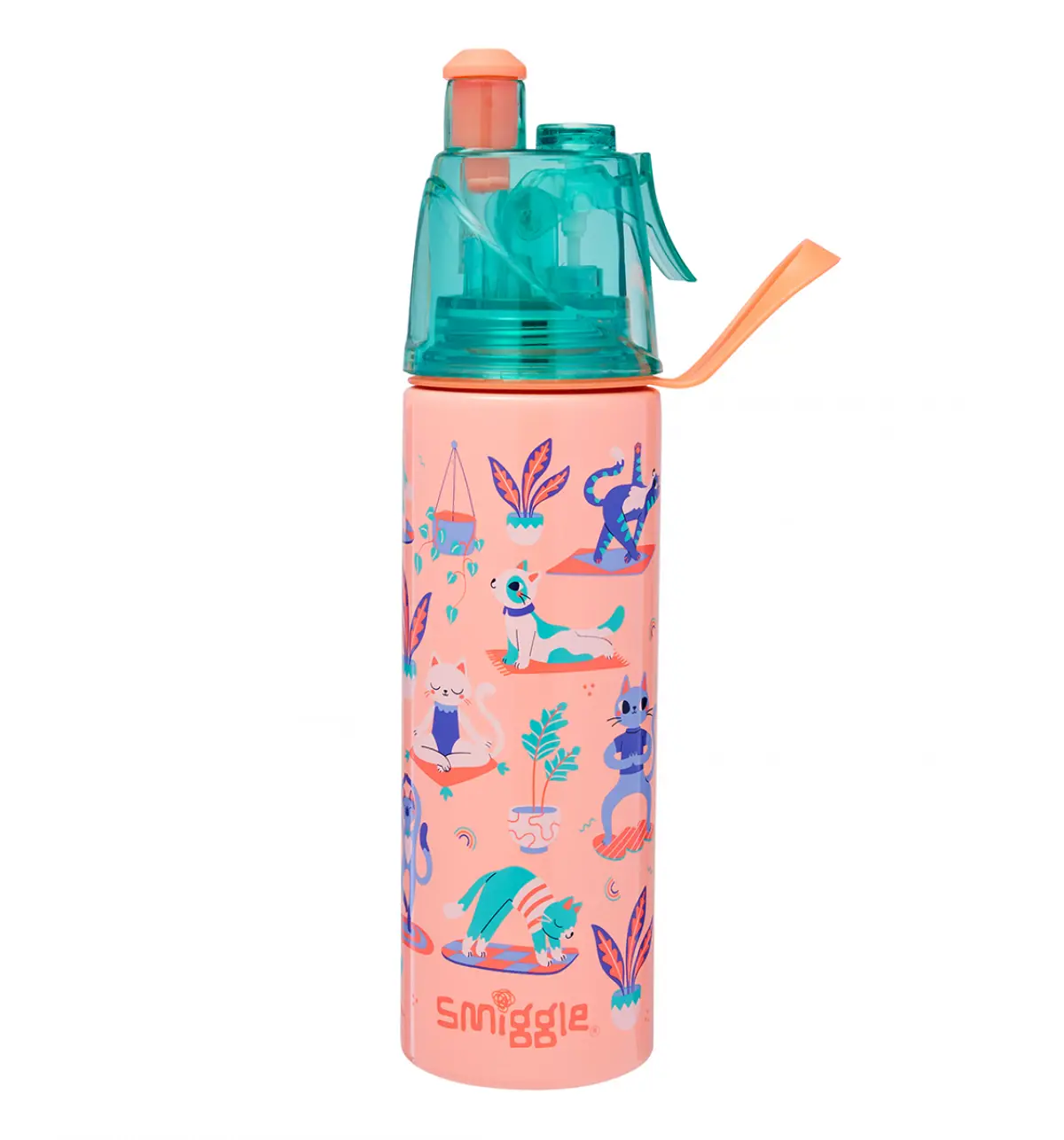 Smiggle Mist Spritz Insulated Steel Drink Bottle 500ML Peach, 3Y+