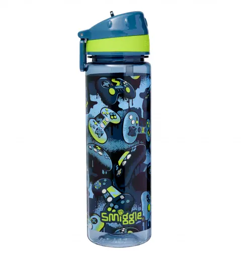Smiggle Vivid Drink Up Plastic Drink Bottle Grey, 3Y+