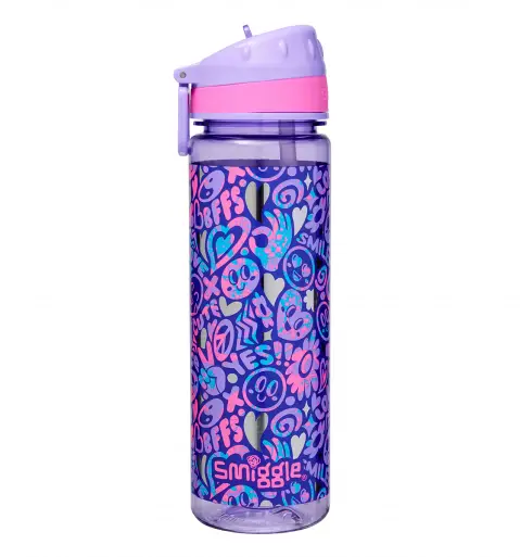 Smiggle Vivid Drink Up Plastic Drink Bottle Lilac, 3Y+