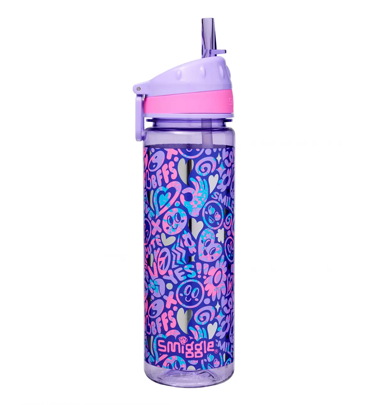 Smiggle Vivid Drink Up Plastic Drink Bottle Lilac, 3Y+